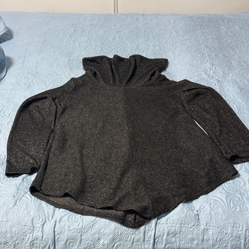 Iz Byer Black Cowl-Neck Draped Tunic Sweater - Picture 7 of 7